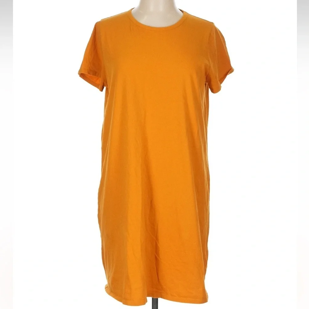 J. Crew Stylish Chic Orange Cotton Pullover T-Shirt Style Dress Size Large L